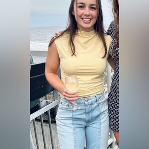 Abercrombie Yellow Mockneck Top